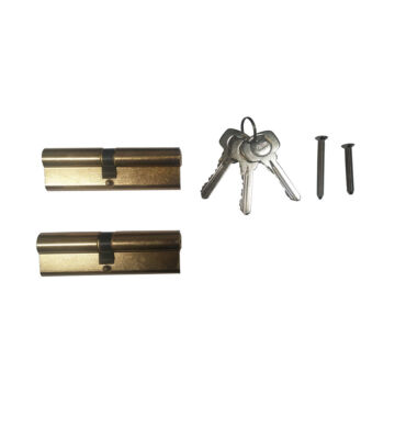 Yale 6 Pin Euro Profile Cylinder Lock Brass 45/45 (90mm) Keyed Alike In Pairs C/w 3 Keys