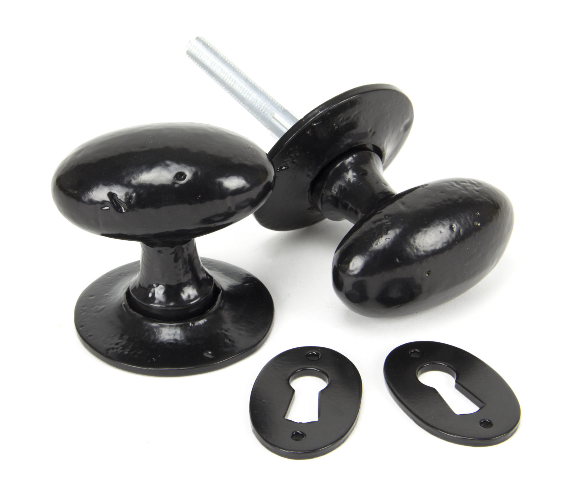 From The Anvil Black Oval Mortice/Rim Knob Set - Sealco Scotland