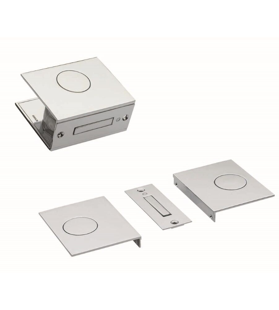 CARLISLE BRASS ARTFTSCP FLAT SMALL SLIDING DOOR PULL LATCH VERSION FTS CRO (POLISHED CHROME) N/A - SET