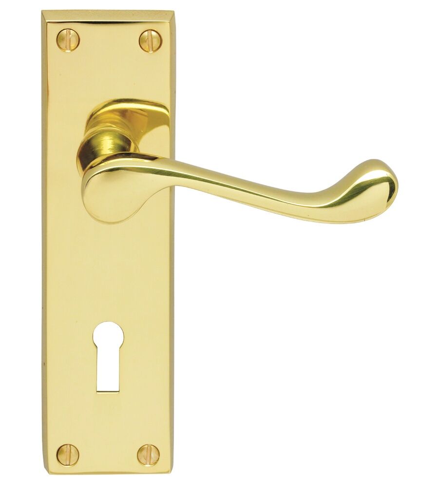 CARLISLE BRASS DL54 VICTORIAN SCROLL LEVER ON BACKPLATE - LOCK 57MM C/C 150MM X 43MM - PAIR