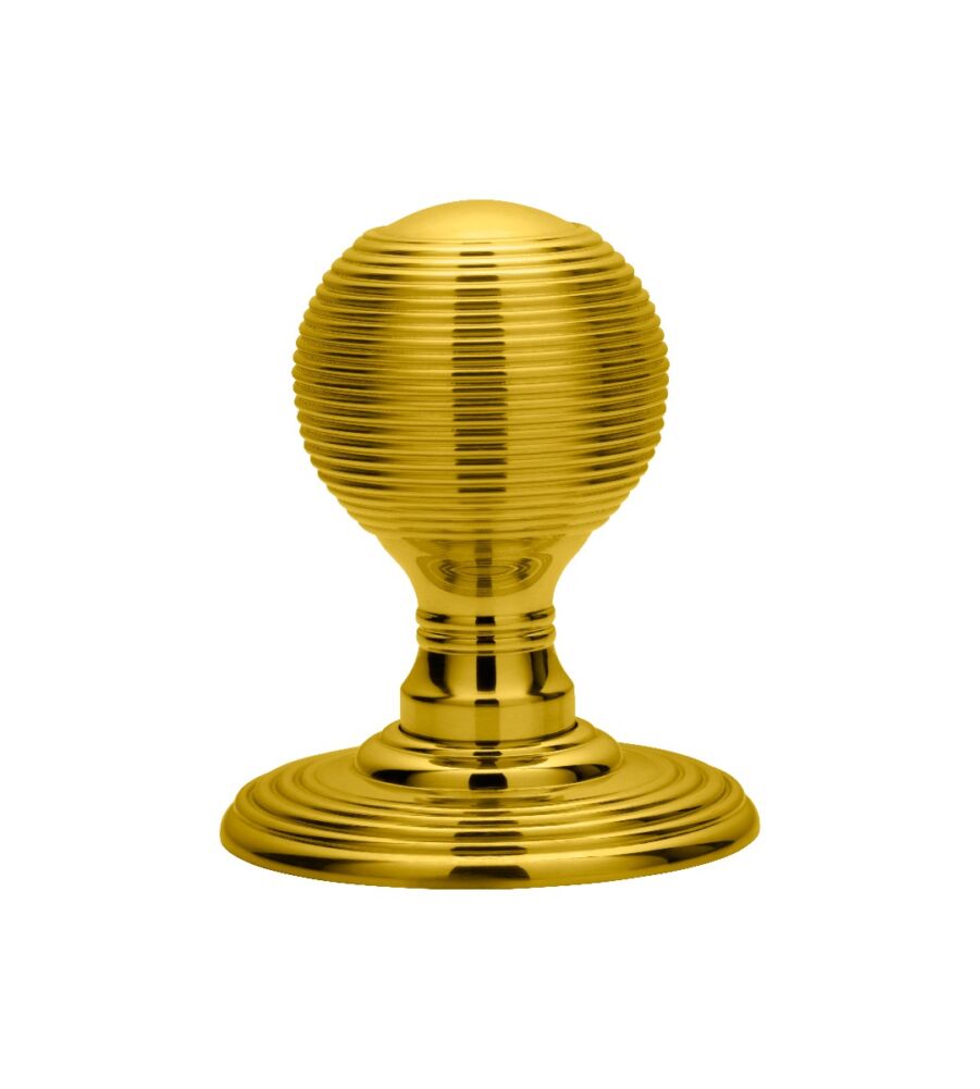 CARLISLE BRASS DK37C DELAMAIN REEDED KNOB (CONCEALED FIX) C/W LOCATING WASHER 51MM - PAIR