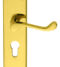 CARLISLE BRASS M68Y ICTORIAN SCROLL LEVER ON SHAPED BACKPLATE - LOCK EURO PROFILE 47.5MM C/C 205 X 49MM - PAIR