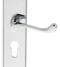 CARLISLE BRASS M68YCP VICTORIAN SCROLL LEVER ON SHAPED BACKPLATE - LOCK EURO PROFILE 47.5MM C/C 205 X 49MM - PAIR
