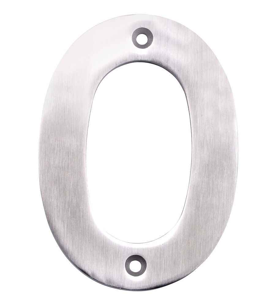 CARLISLE BRASS NUM10100SSS 100 X 72 X 5MM NUMBER 0 - FACE FIX G304