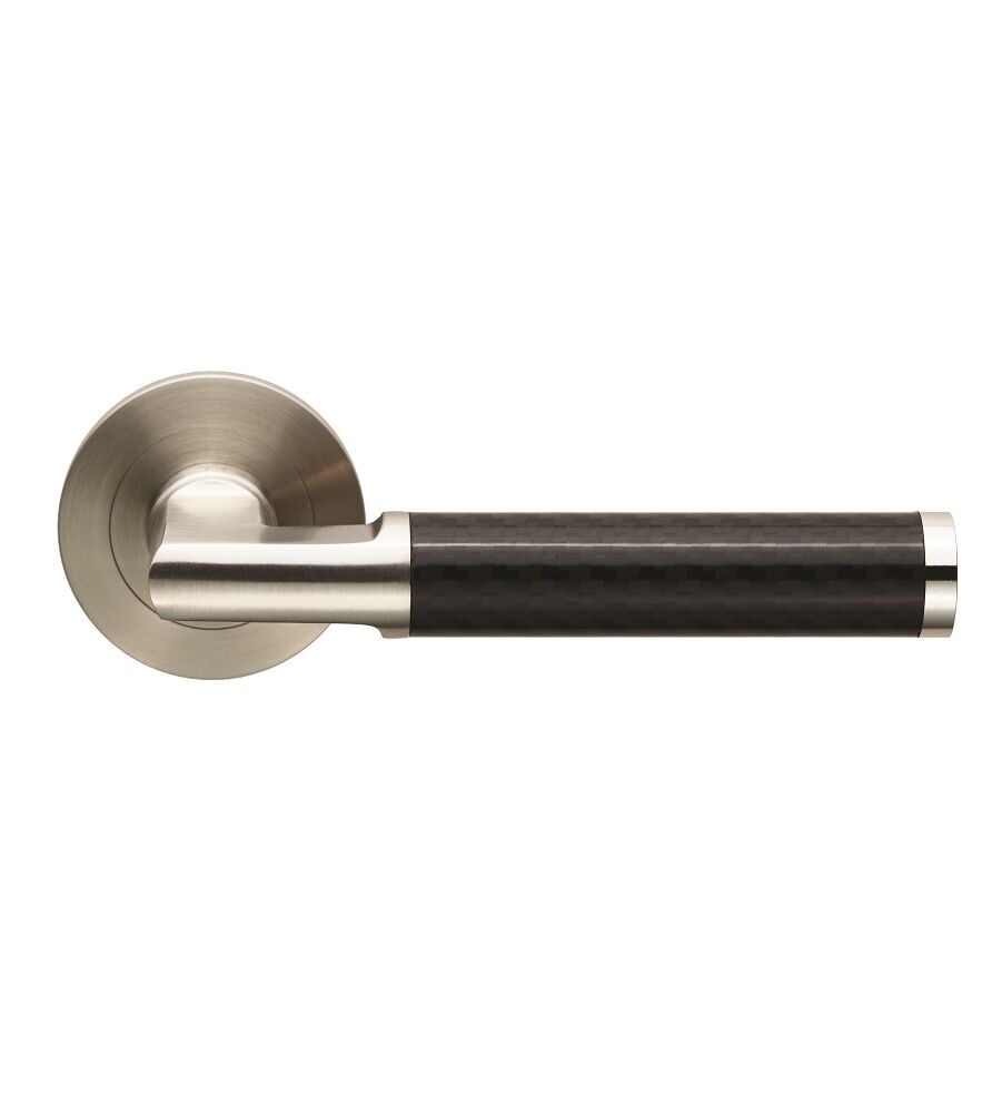 CARLISLE BRASS SWL1118SSS STEELWORX CARBON LEVER ON CONCEALED FIX ROUND ROSE - PAIR