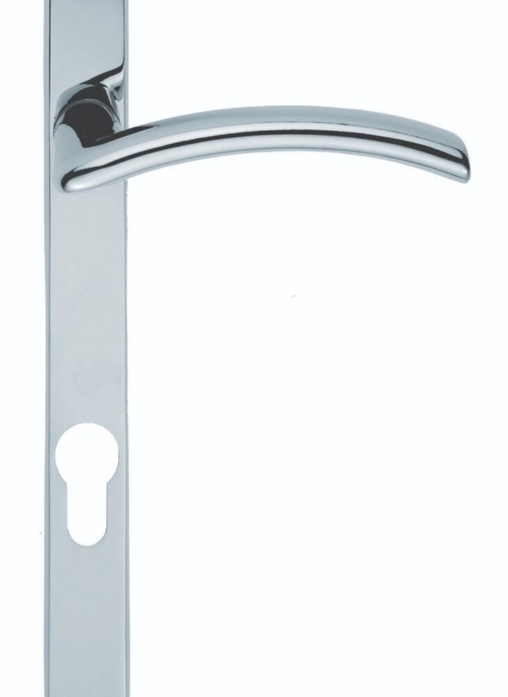 CARLISLE BRASS SZS03NP92CPLH SEROZZETTA VERDE LEVER ON NARROW PLATE - LOCK EURO PROFILE (92MM C/C) LEFT HAND  220MM X 26MM - PAIR