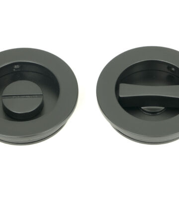 From The Anvil Matt Black 60mm Plain Round Pull – Privacy Set