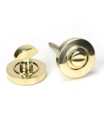 From The Anvil Polished Brass Round Thumbturn Set (Plain)