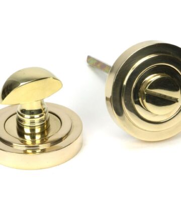 From The Anvil Polished Brass Round Thumbturn Set (Art Deco)