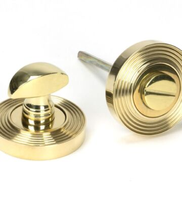 From The Anvil Polished Brass Round Thumbturn Set (Beehive)