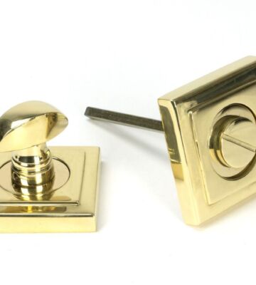 From The Anvil Polished Brass Round Thumbturn Set (Square)