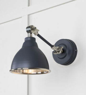 From The Anvil Smooth Nickel Brindley Wall Light In Slate