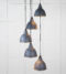 From The Anvil Hammered Brass Brindley Cluster Pendant in Slate