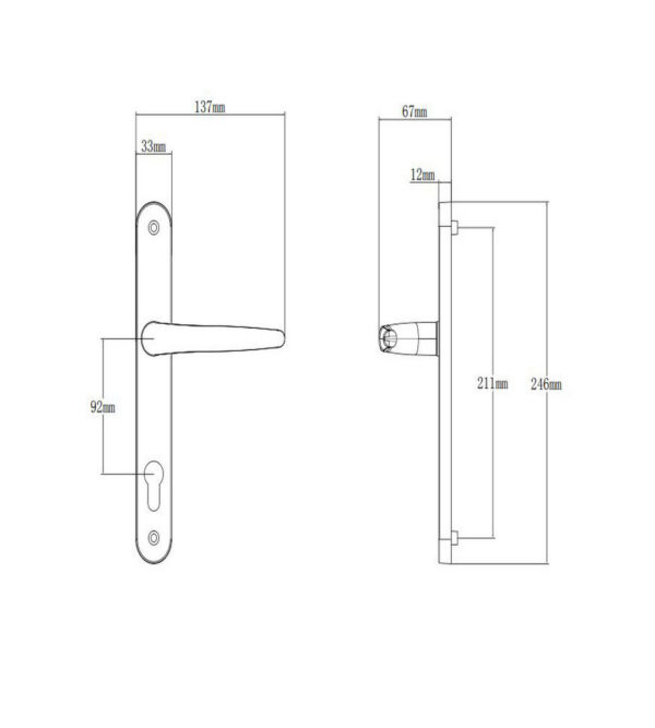 Endurance Lever Door Handles 92mm Centre | Sealco Scotland