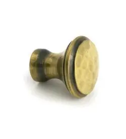 From The Anvil Aged Brass Hammered Cabinet Knob - Small - Image 3