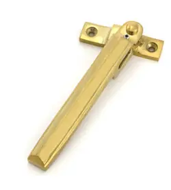 From The Anvil Polished Brass Night-Vent Locking Art Deco Fastener - Image 5