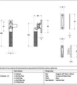 From The Anvil Polished Brass Locking Brompton Fastener – LH - Image 2